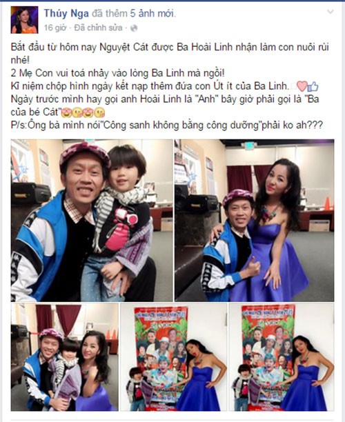 Hoai Linh nhan con gai Thuy Nga lam con nuoi-Hinh-2